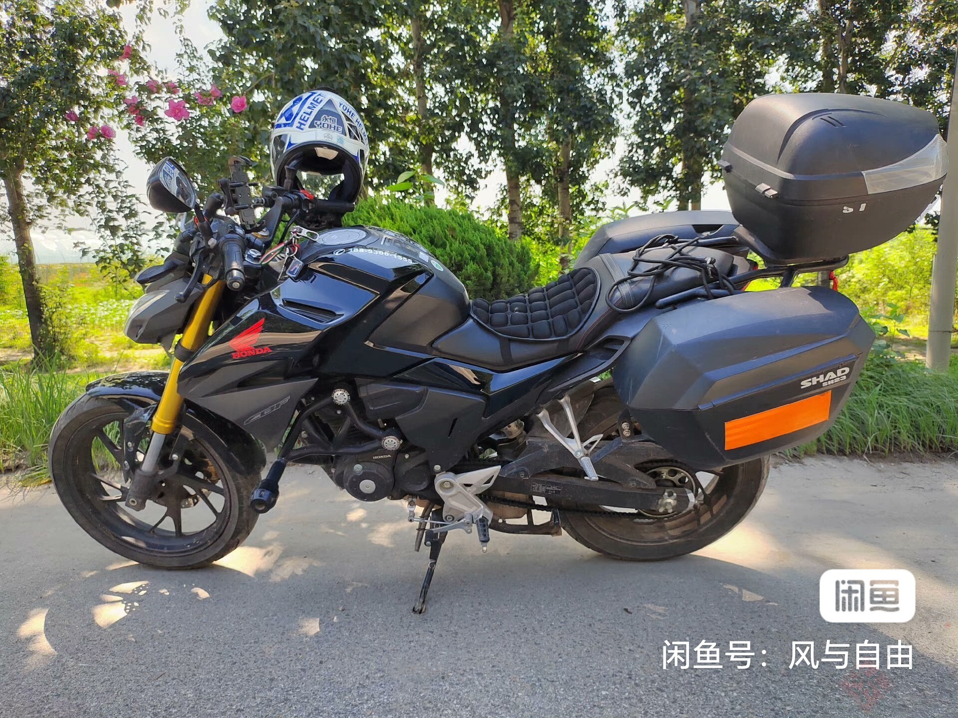 新大洲本田190摩托车,2019年上牌,行驶14000公里,花了1400加装夏德